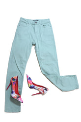 גינס סקיני ירקרק- XS-S